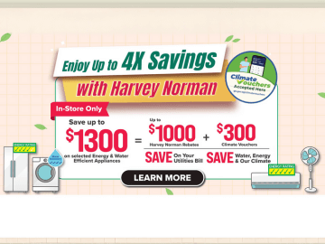 Save up to [[S$800 off]] on Energy Efficient Appliances during Harvey Norman sale