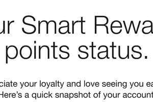 Your ✨Smart Rewards✨ points status is inside.