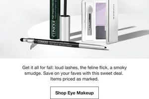 Last chance: 25% off eye makeup.