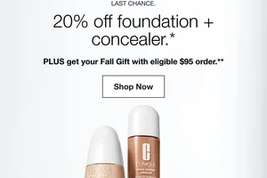 Ends tonight. 20% off foundation and concealers.