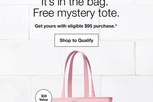 Free tote with eligible $95 order.