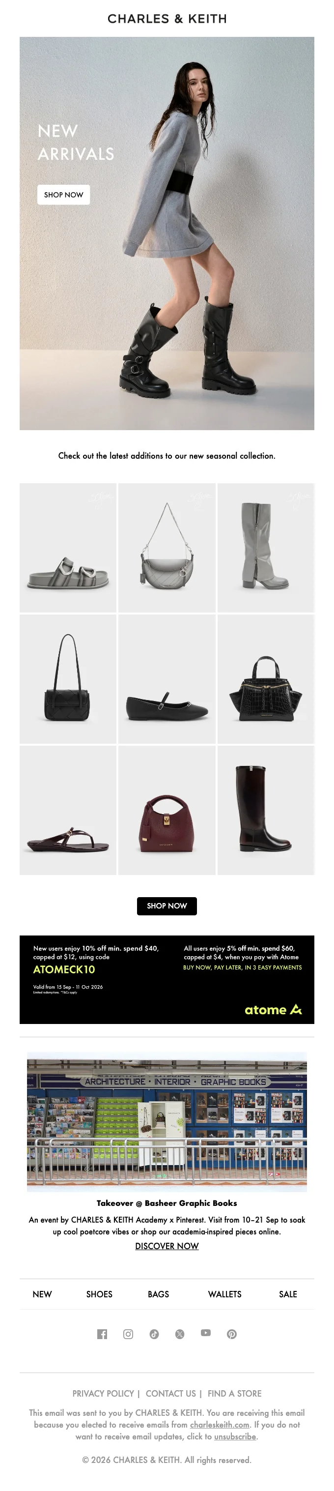 Proof of coupon - Charles &amp; Keith - Promo code: [[10% off]] new users, save on first qualifying order