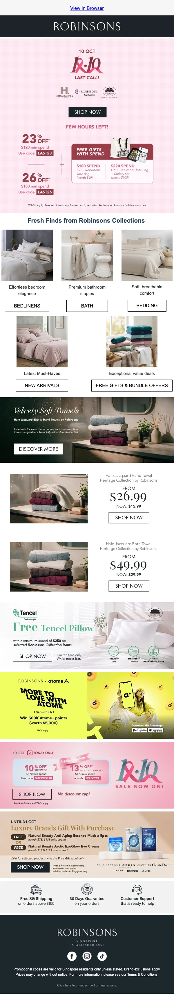 Proof of coupon - Robinsons - Promotion: [[26% off]] selected collections with minimum spend