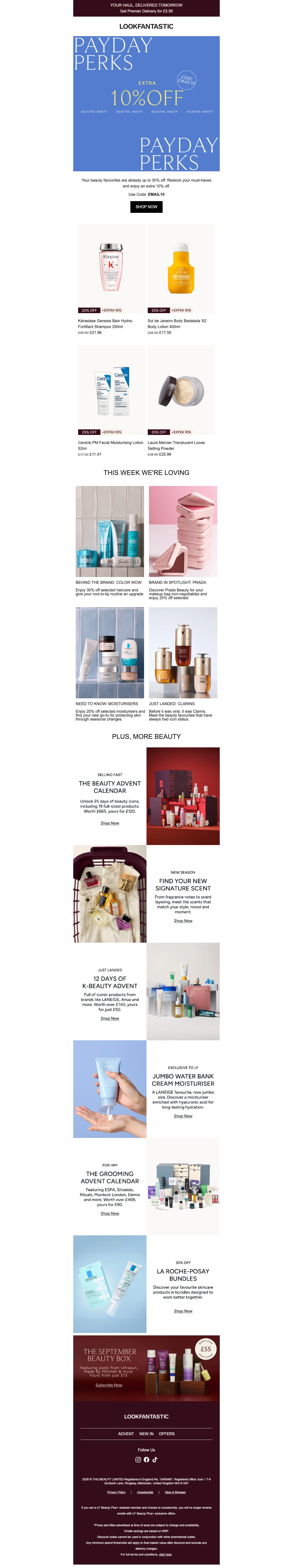 Proof of coupon - Lookfantastic - Beauty deals, [[extra 10% off]] selected items, up to 30% off