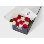 Mixed White And Bright Pink Roses Gift Box (ROA134)