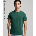 Organic Cotton Vintage Logo Embroidered T-Shirt - Green