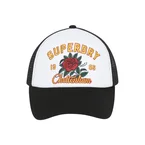 Flower Mesh Trucker Ball Cap - Black