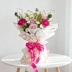 Pink Roses and Soft Pink Roses Bouquet - Serenity