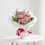 5 Carnations Bouquet with Baby Breath - Because You Are
