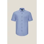 Linen Blend Comfort Fit Stripe Short Sleeve Casual Shirt