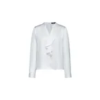 Satin Asymmetric Ruffled Blouse