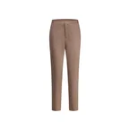 Cotton Blend Spandex Satin Cropped Cigarette Pants With Elastic Waistband