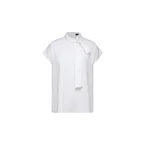 Crepe Stand Collar Blouse With Tie Detail