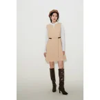 Sleeveless Tweed Knit Flare Dress
