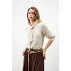 Asymmetric Stand Collar Tie Shirt