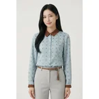 Contrast Print Regular Fit Blouse