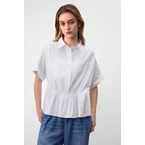 Half Placket Gatheing Blouse