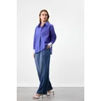 Lyocell Straight Leg Washed Denim Pants