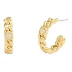 Coach Rivet Chain Hoop Earrings - Gold CBW13