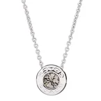 Coach Open Circle Stone Necklace in Silver F54514