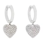 Kate Spade Yours Truly Pave Heart Drop Earrings - Silver o0r00153
