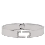 Marc Jacobs The J Marc Crystal Bangle Bracelet in Crystal/ Silver J103MT2RE22
