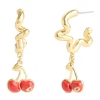 Coach Cherry Wavy Huggie Earrings - Red CAA16