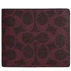 Coach 3 In 1 Wallet In Signature Canvas in Black Currant CW380