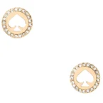 Kate Spade Spot The Spade Pave Halo Spade Studs Earrings in Clear/ Gold o0ru2605