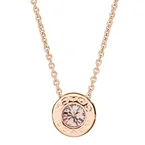 Coach Open Circle Stone Necklace in Rose Gold F54514