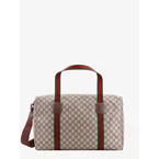 Gucci GG Supreme Fabric and leather travel bag with Web detail - Acero