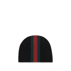 Gucci Web stripe Beanie - Black/Dark Green