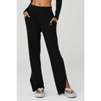 Knit High-Waist Salana Wide Leg Pant - Black