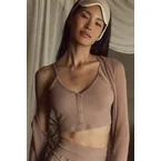 Ribbed Delicate Lounge Tank - Taupe