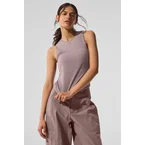Ribbed En Pointe Tank - Mushroom Heather