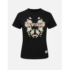 Floral-pattern and Logo Print Slim Fit T-shirt