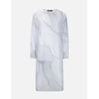 Marble-pattern Print Mesh Dress (with Inner Dress)