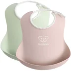BabyBjorn Baby Bib 2-Pack - Powder Green/Powder Pink