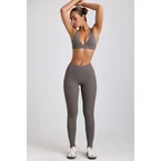 Petite Ribbed Modal High Waist Leggings in Grey