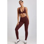 Petite Ribbed Modal High Waist Leggings in Espresso