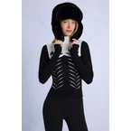 Faux-Fur Trapper Hat in Black