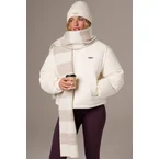 Knitted Striped Scarf in Ivory