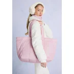 Waterproof Puffer Tote Bag in Powder Pink