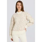 Jacquard-Knit Oversized Jumper in Ice