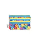 LeSportsac x Tetris 3-Zip Cosmetic Tetrimino City Blocks/Turquoise