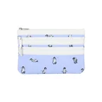 3 Zip Cosmetic Petite Penguins White