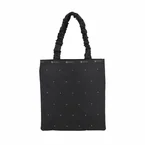 Gather Handle Large Emerald Tote Bijou Black Grey