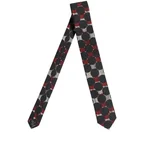 Dolce & Gabbana Geometric Circle Stripe Cotton Necktie — Black
