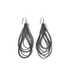 Brunello Cucinelli Womens Gunmetal Silver Drop Earrings Bijoux