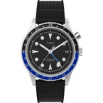 Waterbury Traditional GMT 39mm Synthetic Rubber Strap Watch